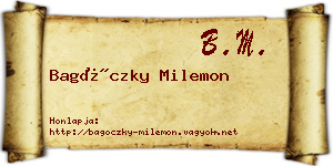 Bagóczky Milemon névjegykártya